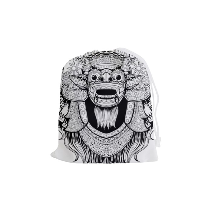 Balinese-art Barong-drawing-bali Drawstring Pouch (Medium)