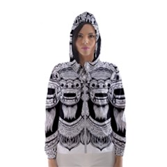 Balinese-art Barong-drawing-bali Women s Hooded Windbreaker