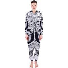 Balinese-art Barong-drawing-bali Hooded Jumpsuit (ladies)