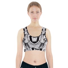 Balinese-art Barong-drawing-bali Sports Bra With Pocket