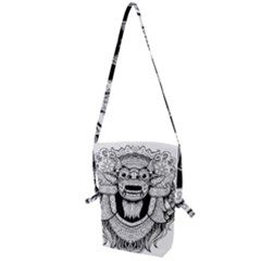 Balinese-art Barong-drawing-bali Folding Shoulder Bag