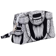 Balinese-art Barong-drawing-bali Wristlet Pouch Bag (large)