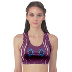 Folk Flowers Print Floral Pattern Ethnic Art Sports Bra by Eskimos