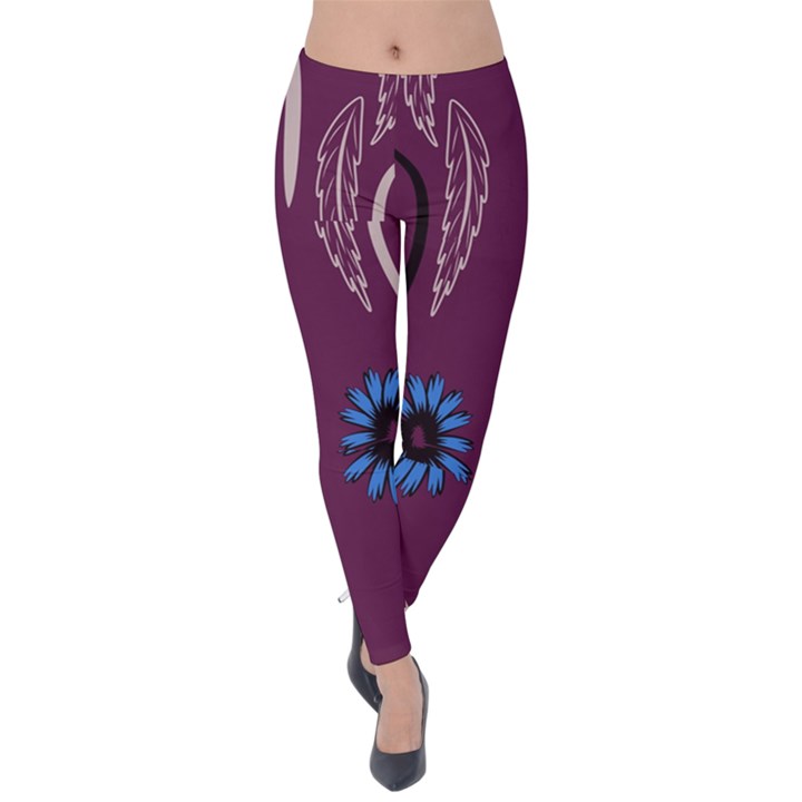 Folk flowers print Floral pattern Ethnic art Velvet Leggings