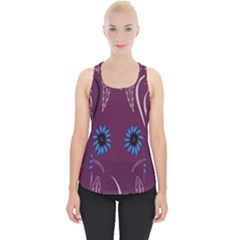 Folk Flowers Print Floral Pattern Ethnic Art Piece Up Tank Top by Eskimos