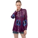 Folk flowers print Floral pattern Ethnic art Long Sleeve Satin Shirt View1