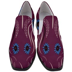 Folk Flowers Print Floral Pattern Ethnic Art Women Slip On Heel Loafers by Eskimos