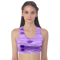 Folk Flowers Print Floral Pattern Ethnic Art Sports Bra by Eskimos