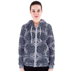 Folk Flowers Print Floral Pattern Ethnic Art Women s Zipper Hoodie by Eskimos