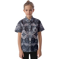 Folk Flowers Print Floral Pattern Ethnic Art Kids  Short Sleeve Shirt by Eskimos