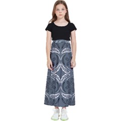 Folk Flowers Print Floral Pattern Ethnic Art Kids  Flared Maxi Skirt by Eskimos