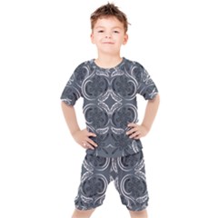 Folk Flowers Print Floral Pattern Ethnic Art Kids  Tee And Shorts Set by Eskimos