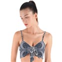 Folk flowers print Floral pattern Ethnic art Woven Tie Front Bralet View1