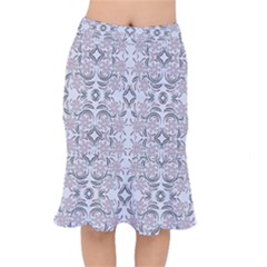 Folk Flowers Print Floral Pattern Ethnic Art Short Mermaid Skirt by Eskimos