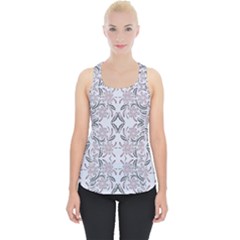 Folk Flowers Print Floral Pattern Ethnic Art Piece Up Tank Top by Eskimos