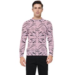 Folk Flowers Print Floral Pattern Ethnic Art Men s Long Sleeve Rash Guard by Eskimos