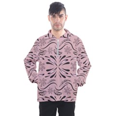 Folk Flowers Print Floral Pattern Ethnic Art Men s Half Zip Pullover by Eskimos