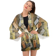 All That Glitters Is Gold  Long Sleeve Kimono by Hayleyboop