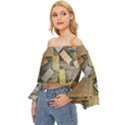 All that glitters is gold  Off Shoulder Flutter Bell Sleeve Top View2