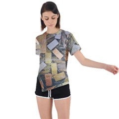 All That Glitters Is Gold  Asymmetrical Short Sleeve Sports Tee by Hayleyboop