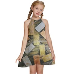 All That Glitters Is Gold  Kids  Halter Collar Waist Tie Chiffon Dress