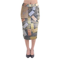 All That Glitters Is Gold  Velvet Midi Pencil Skirt by Hayleyboop