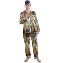 All That Glitters Is Gold  Men s Long Sleeve Satin Pajamas Set by Hayleyboop