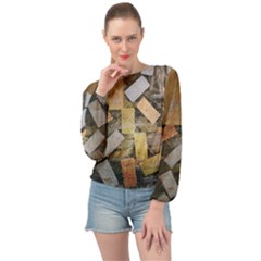 All That Glitters Is Gold  Banded Bottom Chiffon Top by Hayleyboop