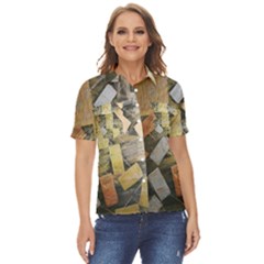 All That Glitters Is Gold  Women s Short Sleeve Double Pocket Shirt