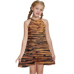 Cobblestones Kids  Halter Collar Waist Tie Chiffon Dress by artworkshop