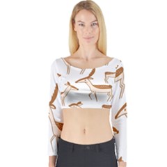 Cute Animal Deer Long Sleeve Crop Top by artworkshop