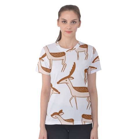 Cute Animal Deer Women s Cotton Tee by artworkshop