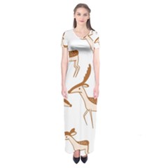 Cute Animal Deer Short Sleeve Maxi Dress by artworkshop