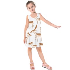 Cute Animal Deer Kids  Sleeveless Dress by artworkshop