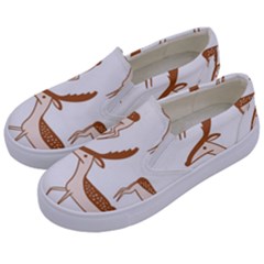 Cute Animal Deer Kids  Canvas Slip Ons by artworkshop