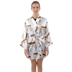 Cute Animal Deer Long Sleeve Satin Kimono by artworkshop