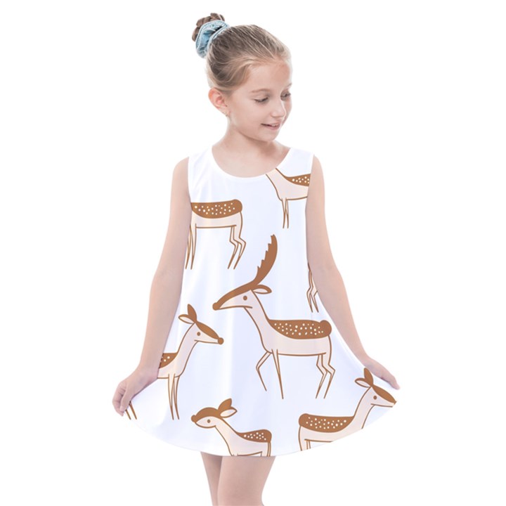 Cute Animal Deer Kids  Summer Dress