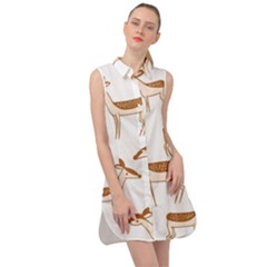 Cute Animal Deer Sleeveless Shirt Dress by artworkshop