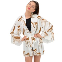 Cute Animal Deer Long Sleeve Kimono by artworkshop