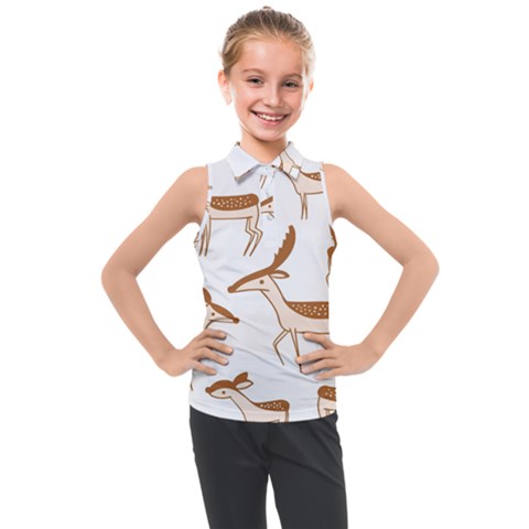 Cute Animal Deer Kids  Sleeveless Polo Tee by artworkshop