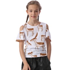 Cute Animal Deer Kids  Butterfly Cutout Tee by artworkshop