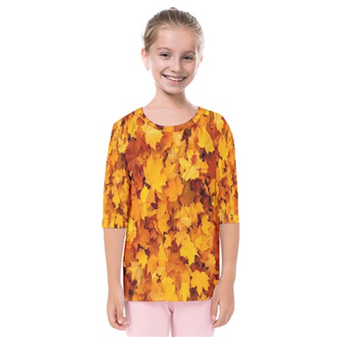 Fall Kids  Quarter Sleeve Raglan Tee by artworkshop