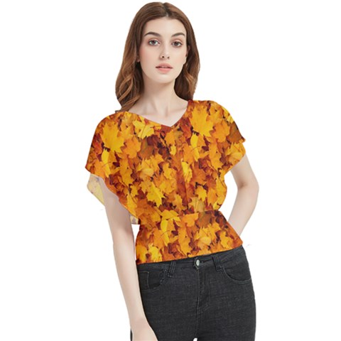 Fall Butterfly Chiffon Blouse by artworkshop