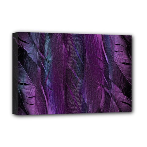 Feather Deluxe Canvas 18  X 12  (stretched) by artworkshop