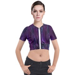 Feather Short Sleeve Cropped Jacket