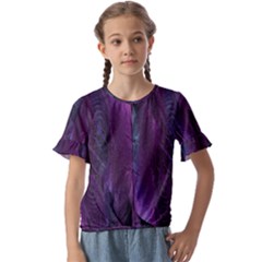 Feather Kids  Cuff Sleeve Scrunch Bottom Tee