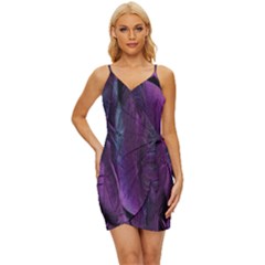 Feather Wrap Tie Front Dress