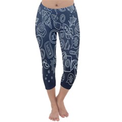 Internet Planet Drinks Capri Winter Leggings  by artworkshop