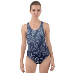 Internet Planet Drinks Cut-out Back One Piece Swimsuit by artworkshop