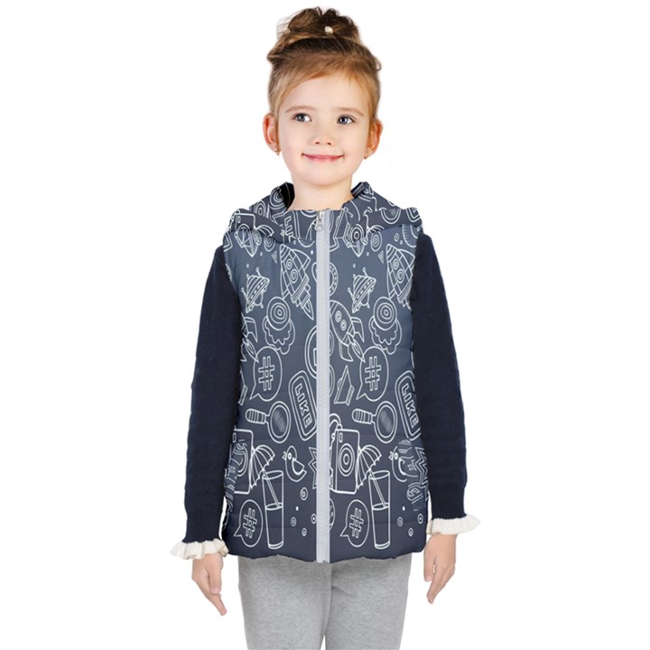 Internet Planet Drinks Kids  Hooded Puffer Vest